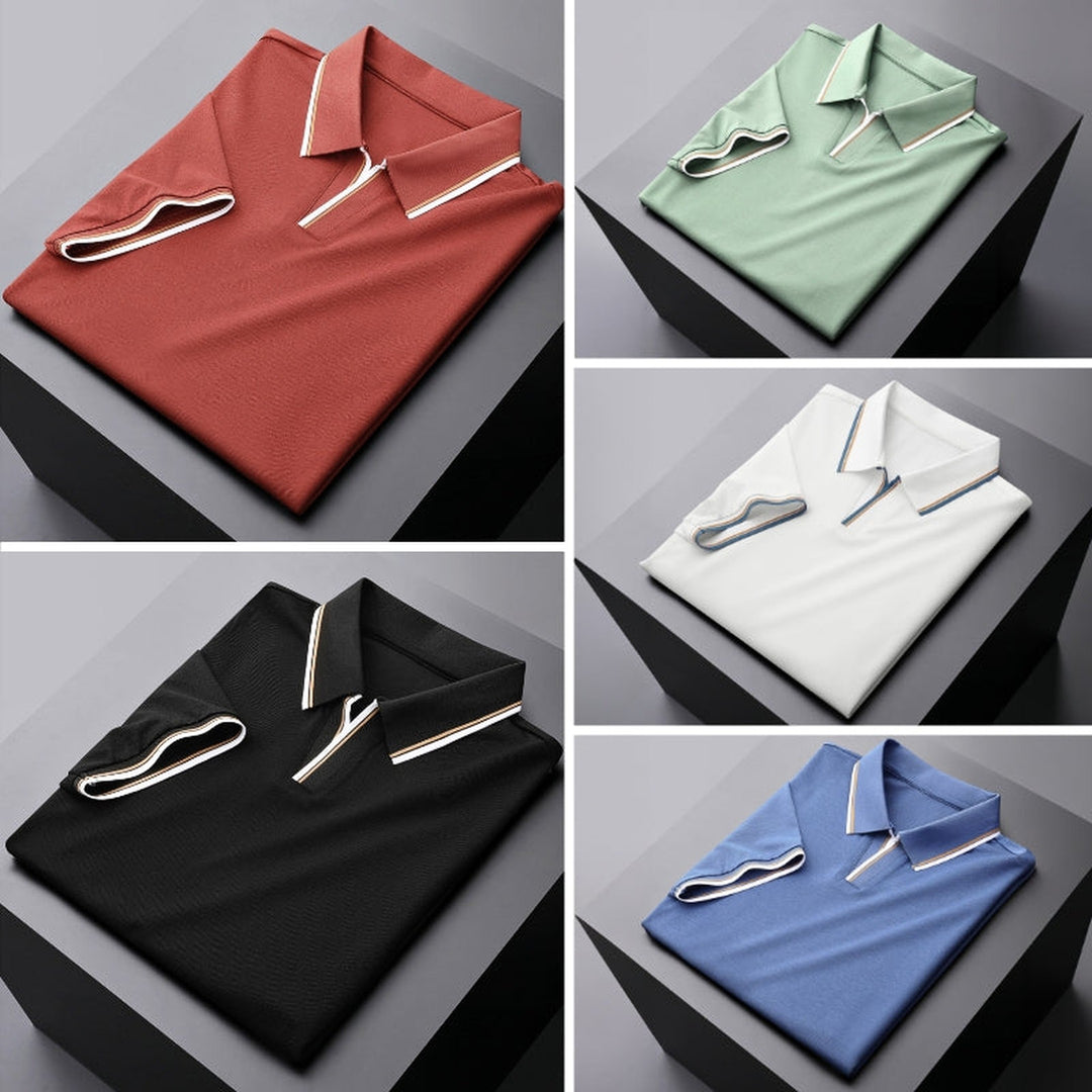 Men's Cotton Blend Polo Shirt – Contrast Collar Classic – view 7