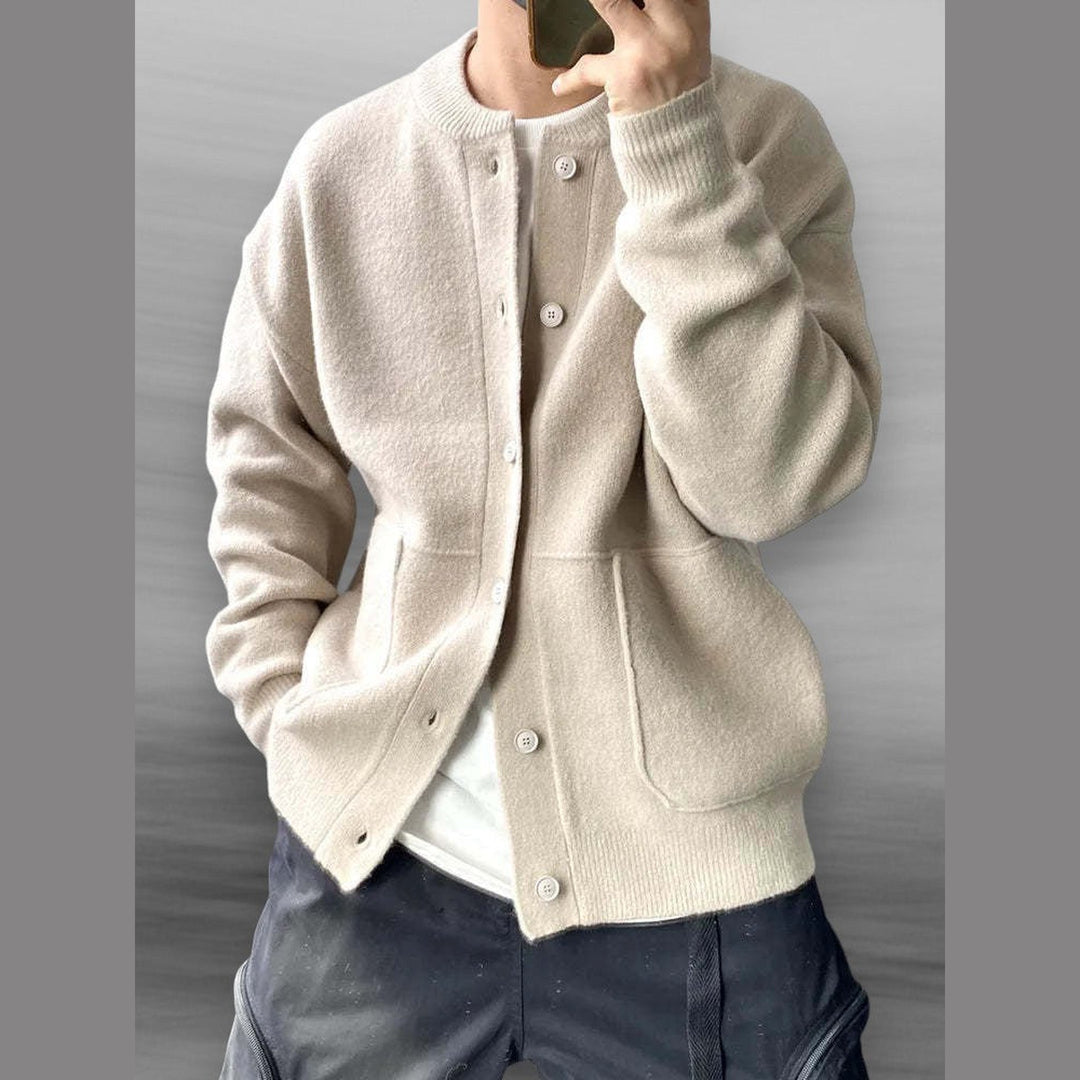 Men's Cotton Blend Cardigan – Lightweight Smart Casual Knit