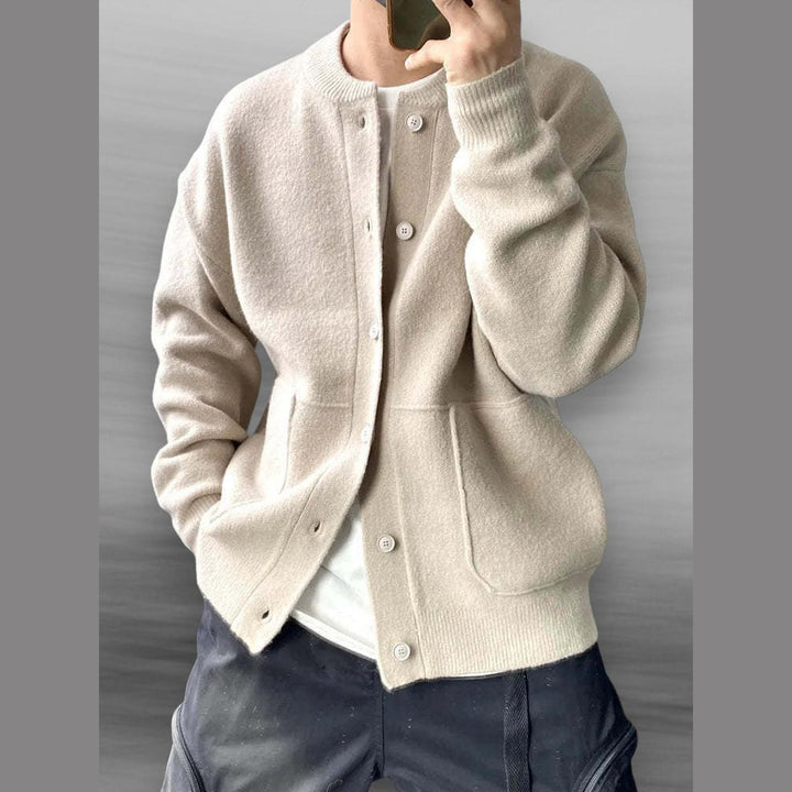 Men's Cotton Blend Cardigan – Lightweight Smart Casual Knit