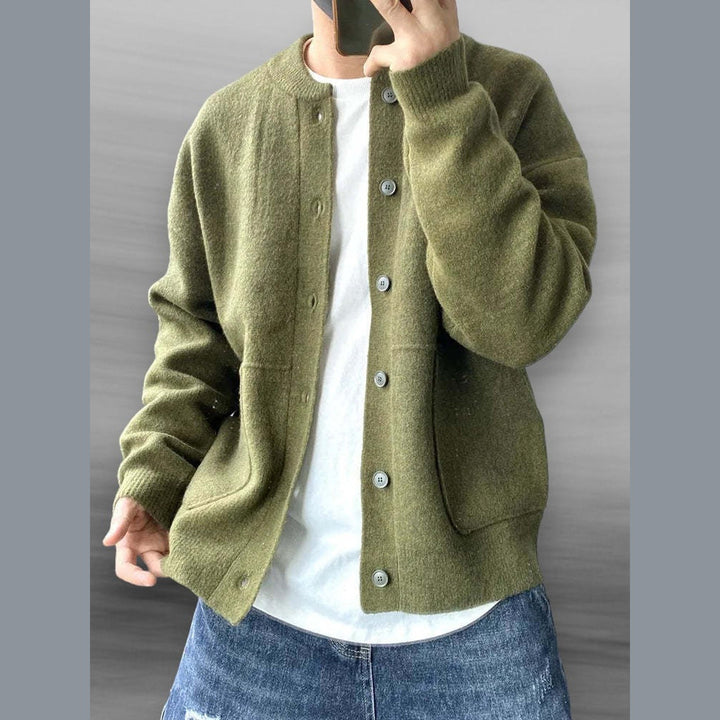 Men's Cotton Blend Cardigan – Lightweight Smart Casual Knit