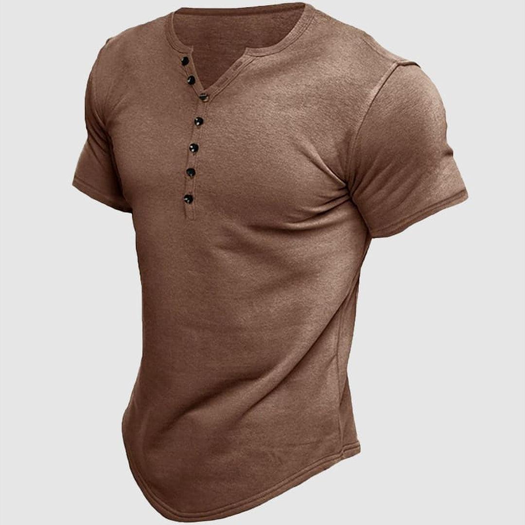 Men's Cotton Short Sleeve Henley – Soft Casual Layering Top – view 2
