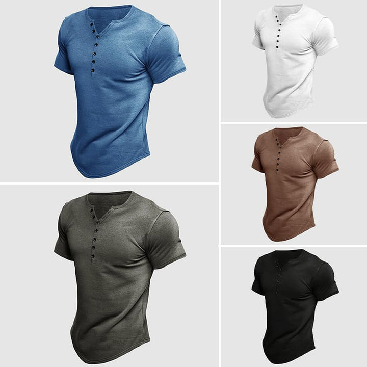Men's Cotton Short Sleeve Henley – Soft Casual Layering Top – view 6