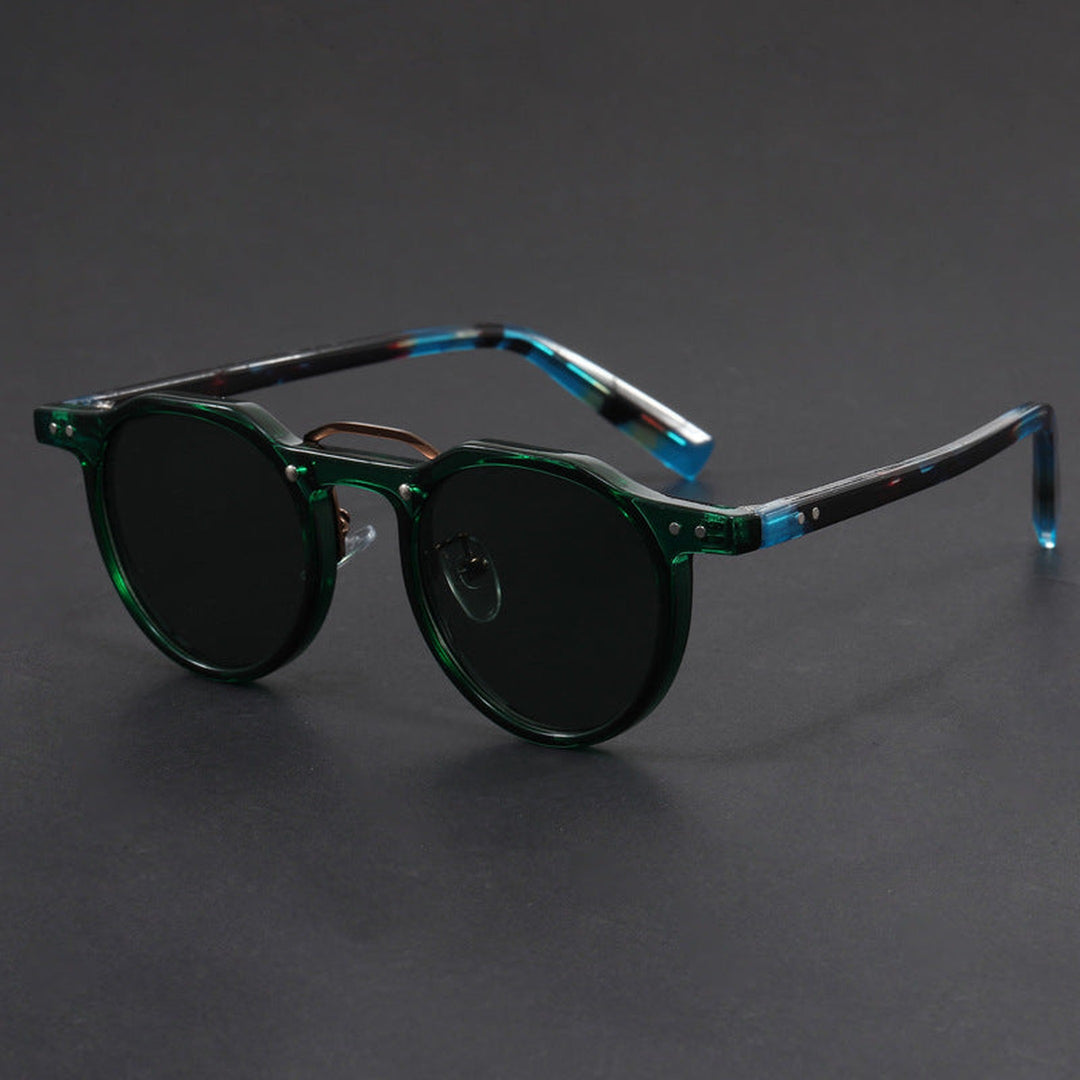 Unisex UV400 Sunglasses – Zenith Lightweight Retro Frames – Dark Green
