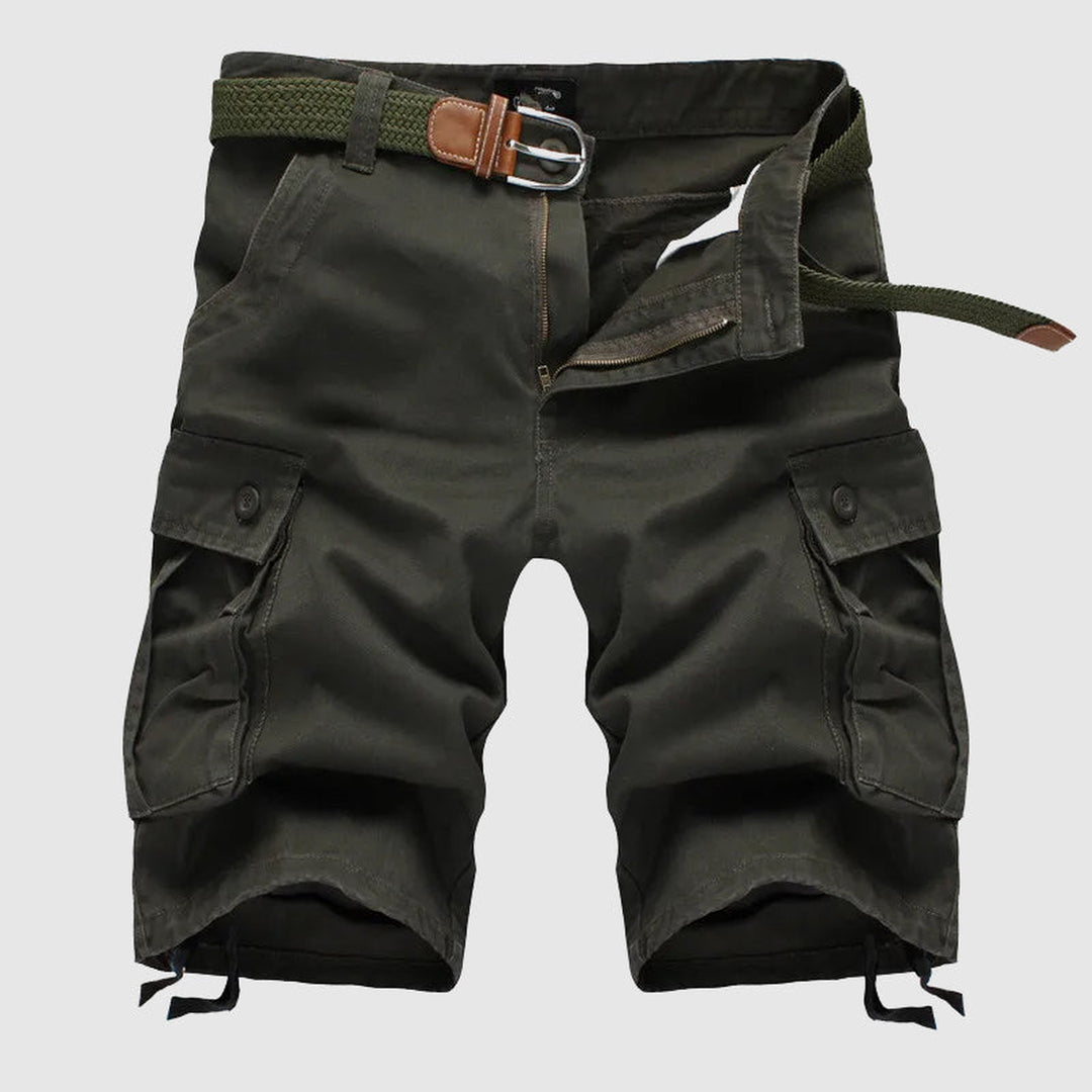 Men's Classic Cargo Shorts – Relaxed Multi-Pocket Cotton Shorts – Green