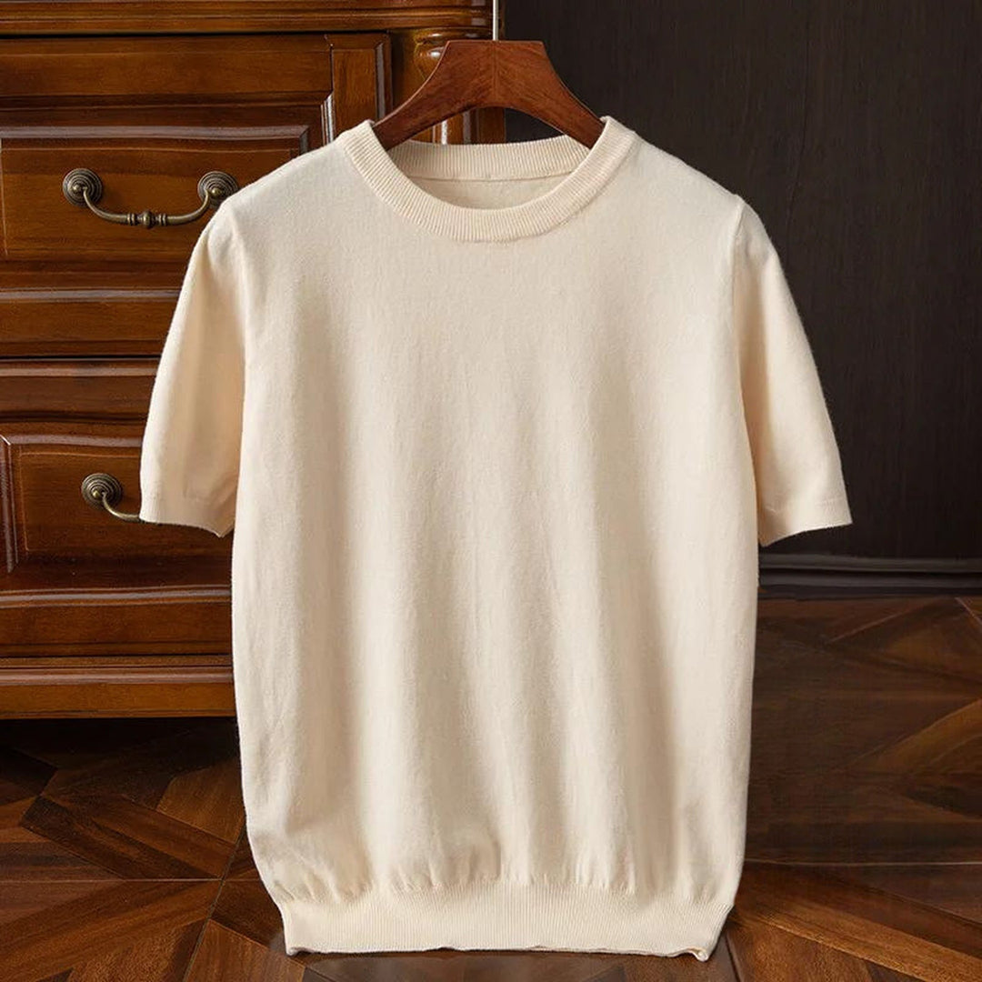Men's Cashmere Crew Neck T-Shirt – Luxurious Everyday Tee – view 2