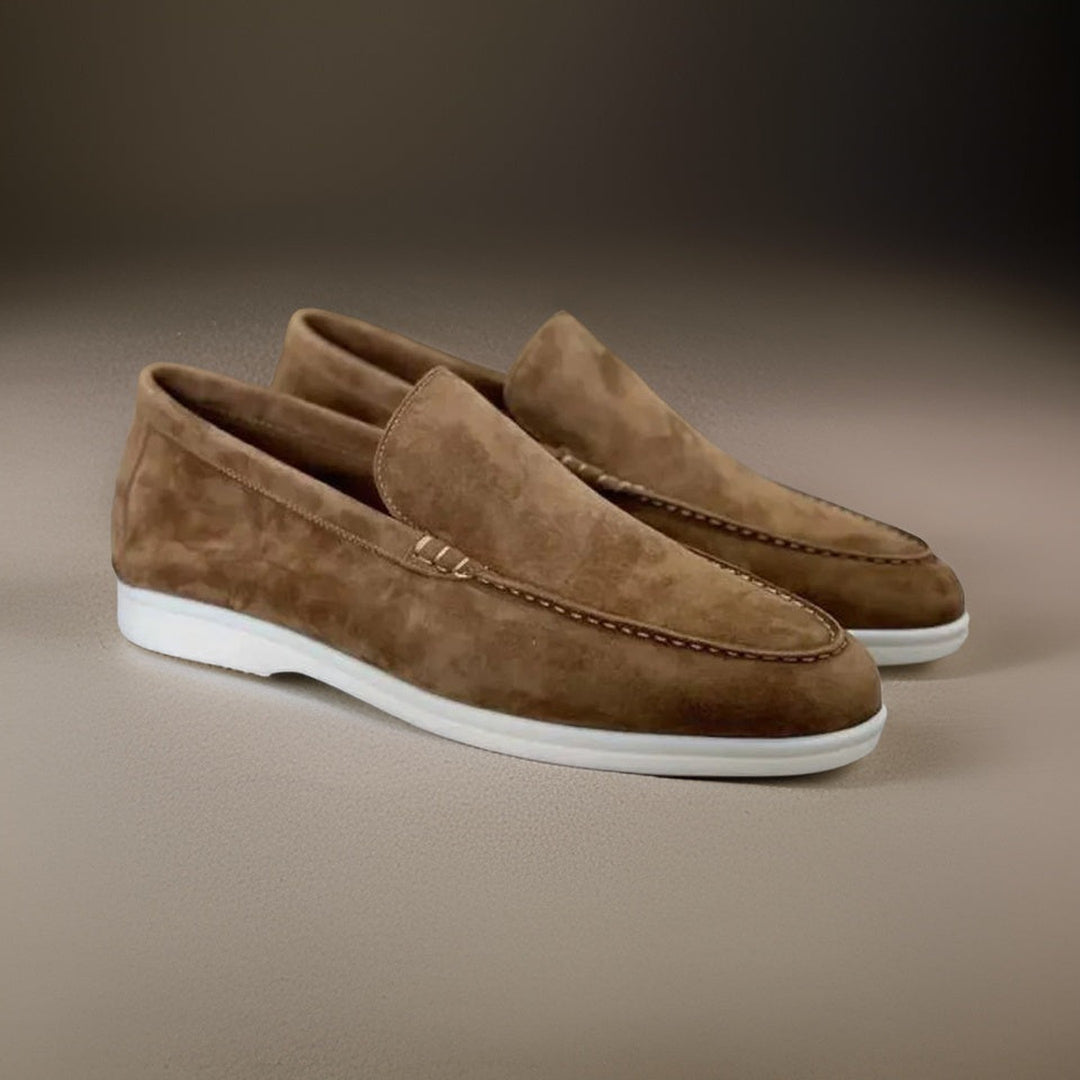 Men's Suede Loafers – Heritage Slip-On Smart Casual Shoes – Brown