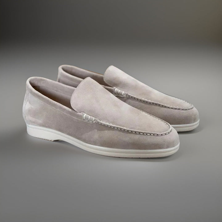Men's Suede Loafers – Heritage Slip-On Smart Casual Shoes – Beige