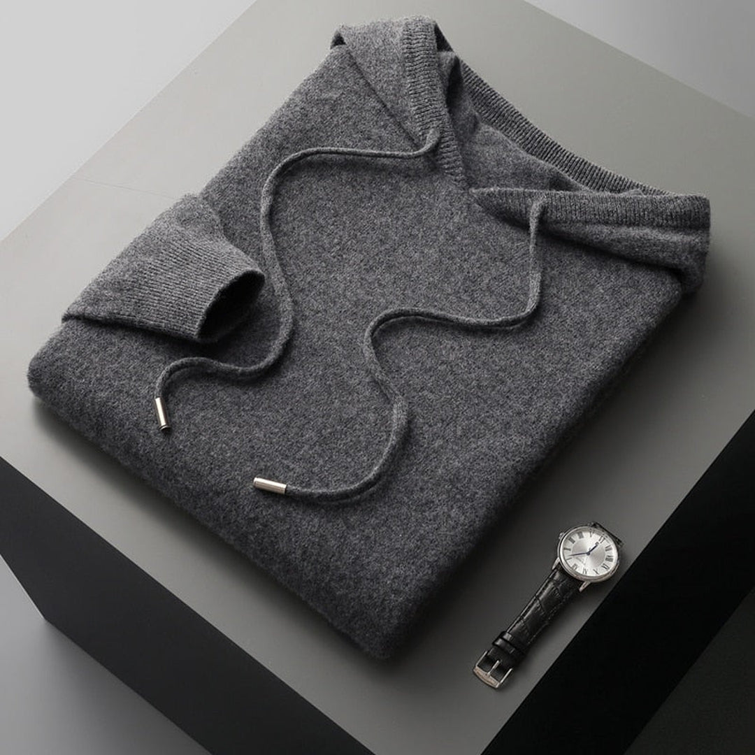 Men's Merino Wool Hoodie – Matteo Soft Knit Layering Piece – view 4