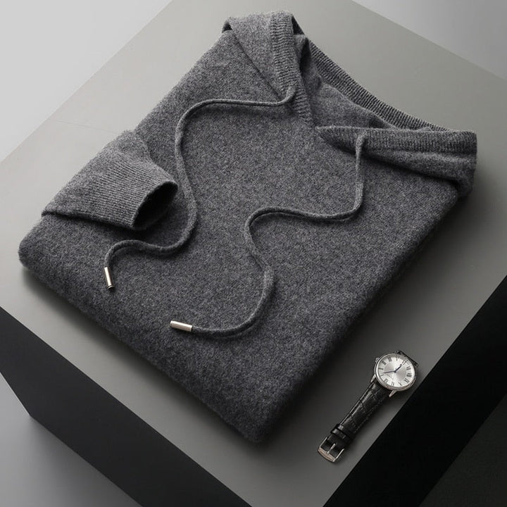 Men's Merino Wool Hoodie – Matteo Soft Knit Layering Piece – view 4