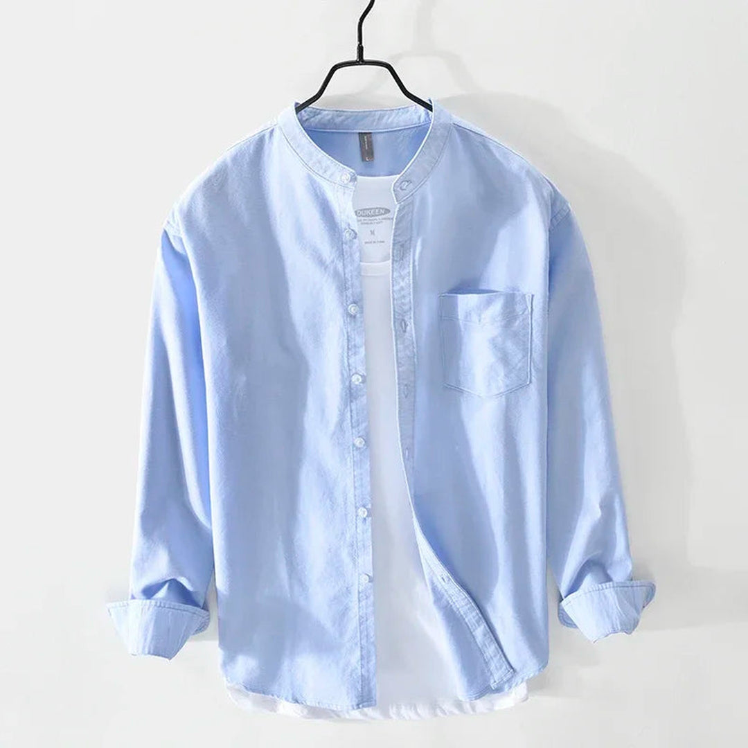 Men's Naples Smooth-Touch Shirt – Tailored Smart-Casual Style – Sky Blue