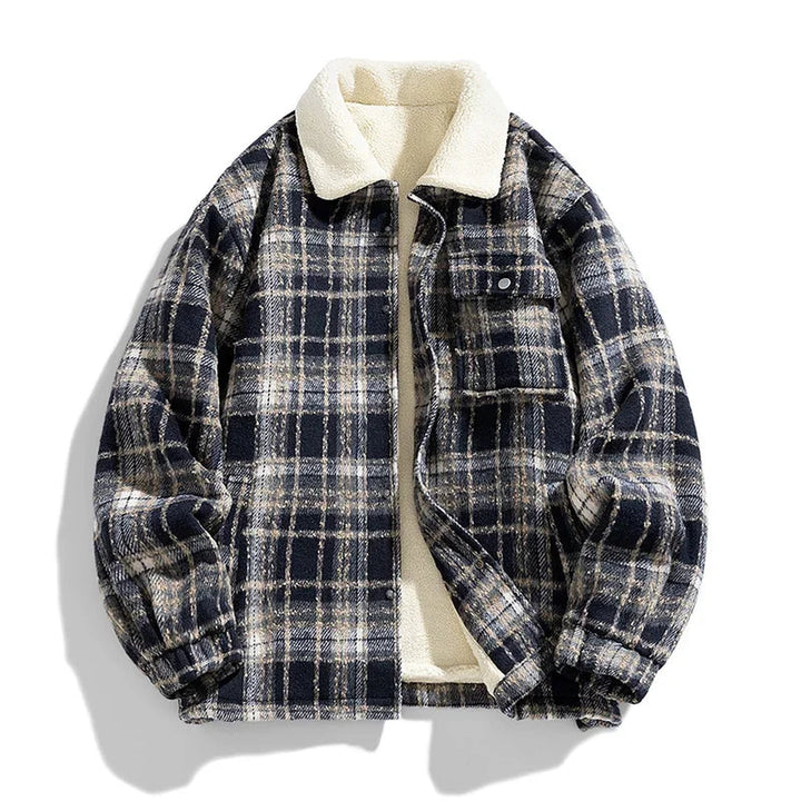 Men's Hikari Flannel Jacket – Fleece-Lined Check Layer – Red (Fleece Lined)