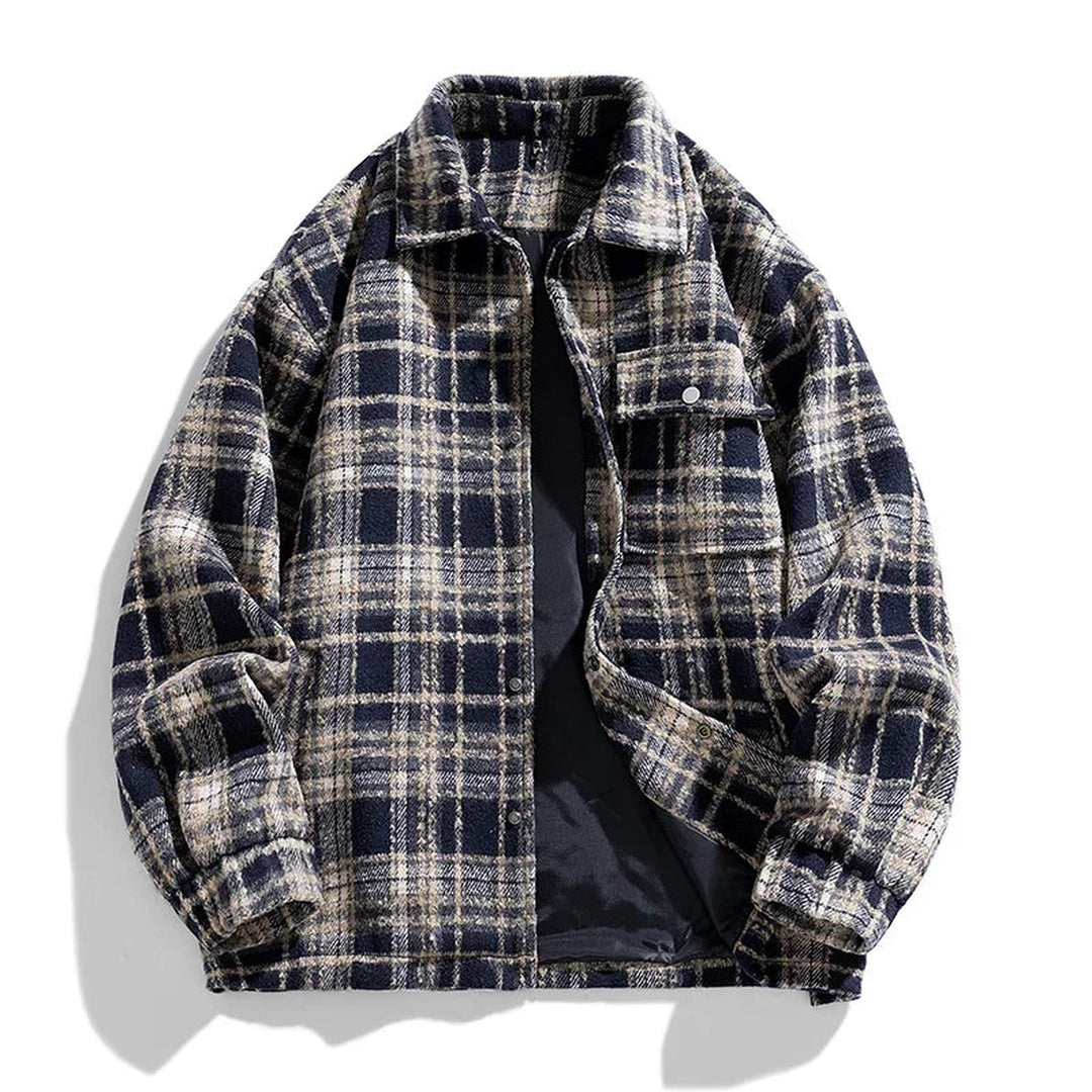 Men's Hikari Flannel Jacket – Fleece-Lined Check Layer – Red (Unlined)