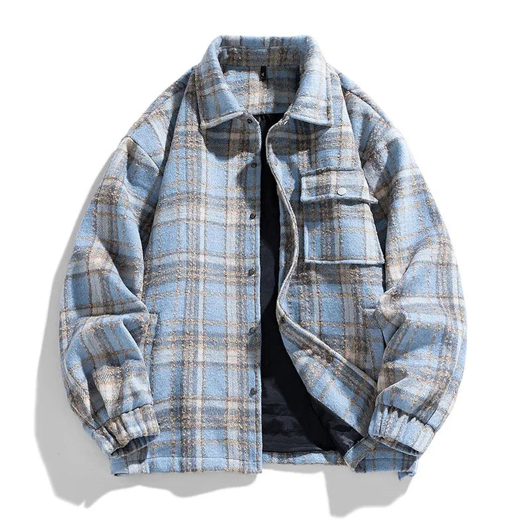 Men's Hikari Flannel Jacket – Fleece-Lined Check Layer – Black (Unlined)