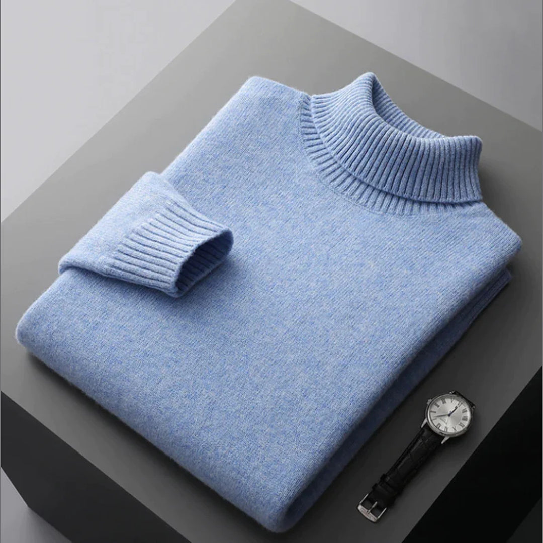 Men's Merino Wool Turtleneck Jumper – Soft Lightweight Layer – view 5