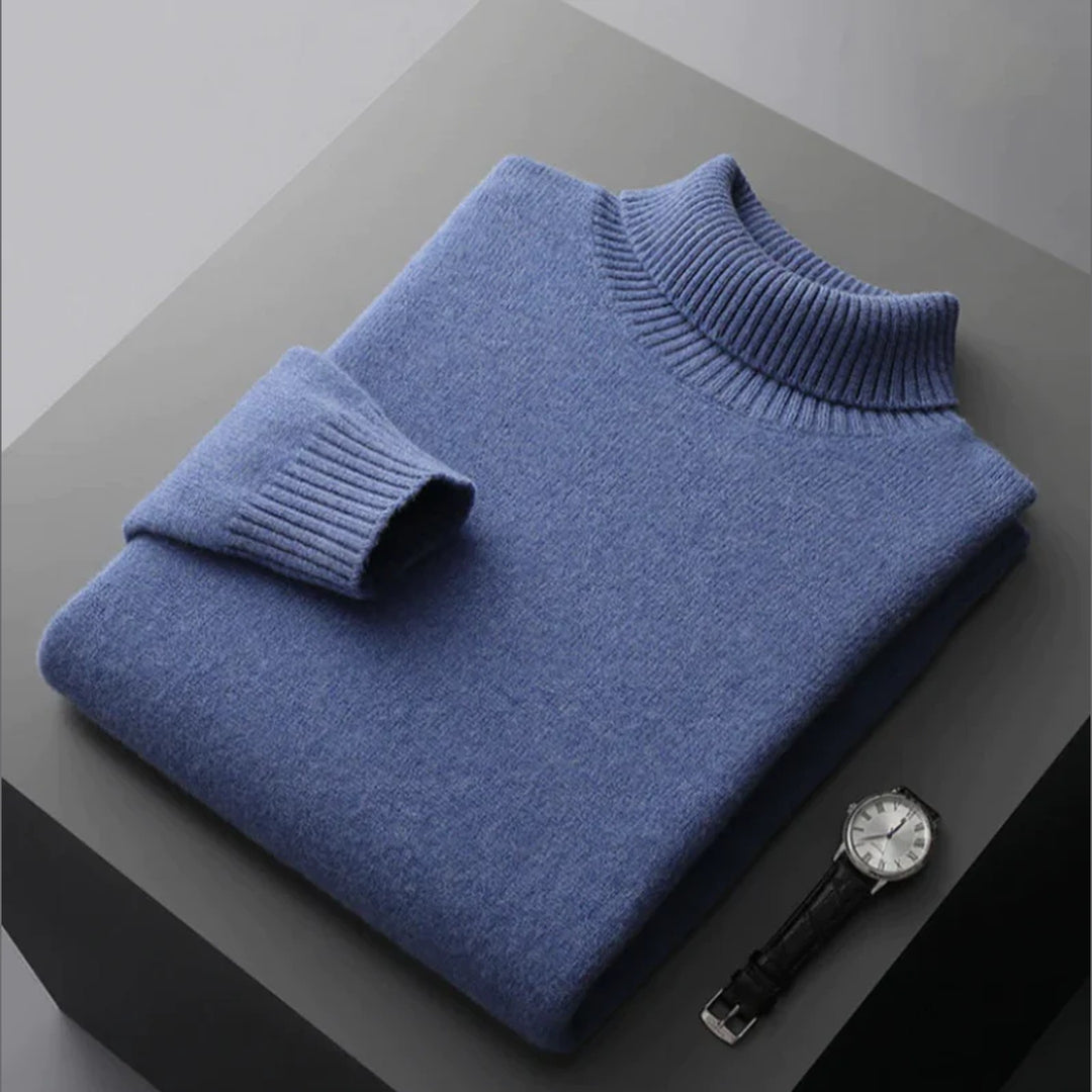 Men's Merino Wool Turtleneck Jumper – Soft Lightweight Layer – view 6