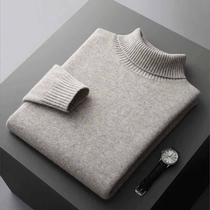 Men's Merino Wool Turtleneck Jumper – Soft Lightweight Layer – view 8