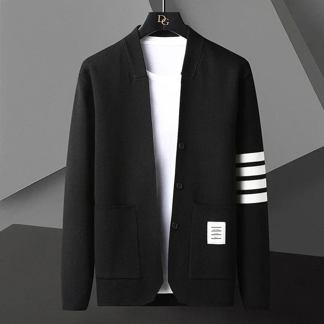 Men's Knitted Button-Up Cardigan – Lightweight Layering Knitwear – view 3