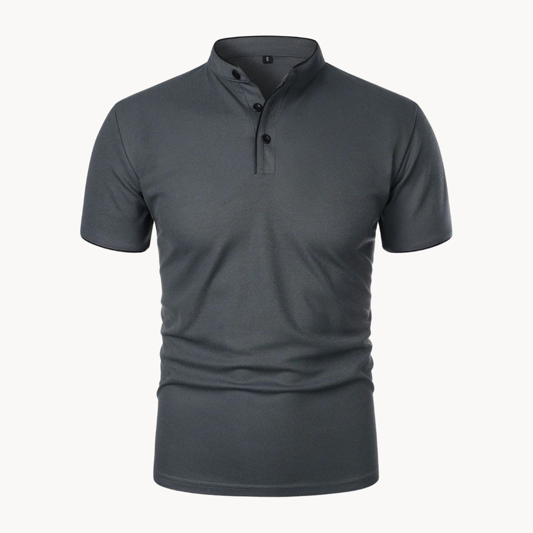 Men's Siena Cotton Polo Shirt – Classic Fit Everyday Smart-Casual – Dark Grey