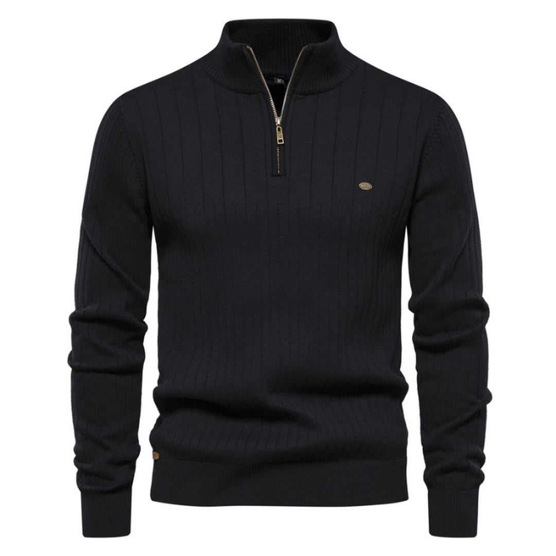 Men's Onyx Zip-Up Jumper – Tailored Knit Smart Casual Layer – Navy
