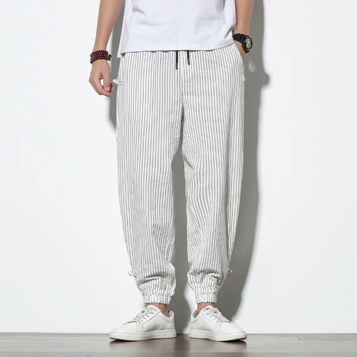 Men's Linen Blend Trousers – Amalfi Relaxed Drawstring Style – view 6