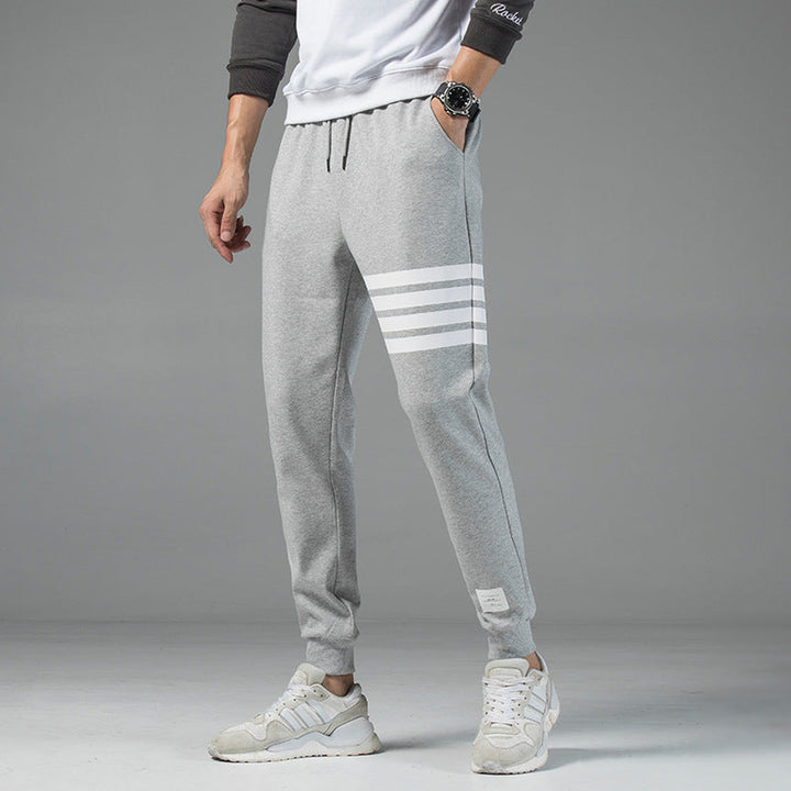 Men's Cotton Blend Joggers – Sienna Striped Track Trousers – view 11
