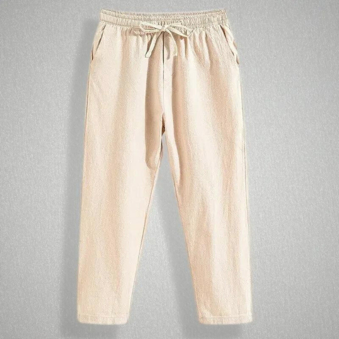 Men's Nara Linen Joggers – Relaxed Fit Breathable Summer Trousers – Cream
