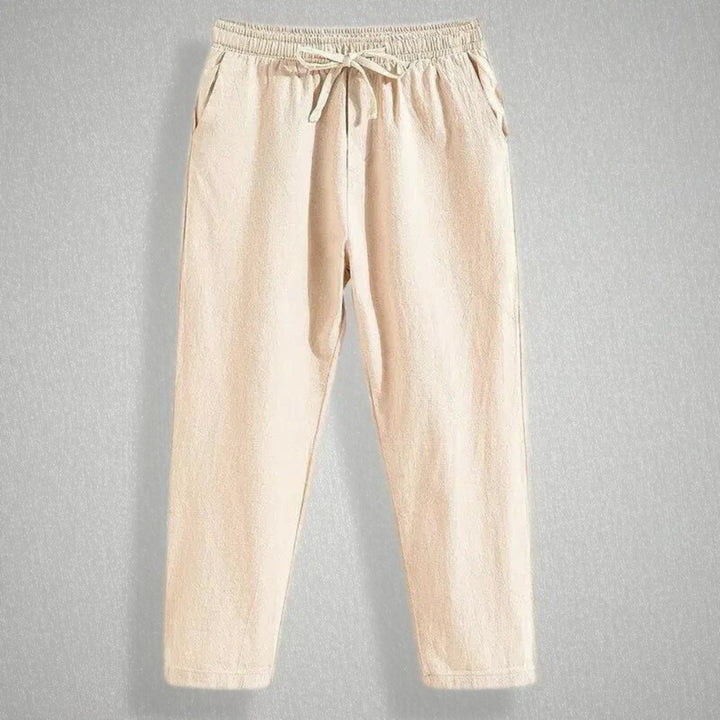 Men's Nara Linen Joggers – Relaxed Fit Breathable Summer Trousers – Cream