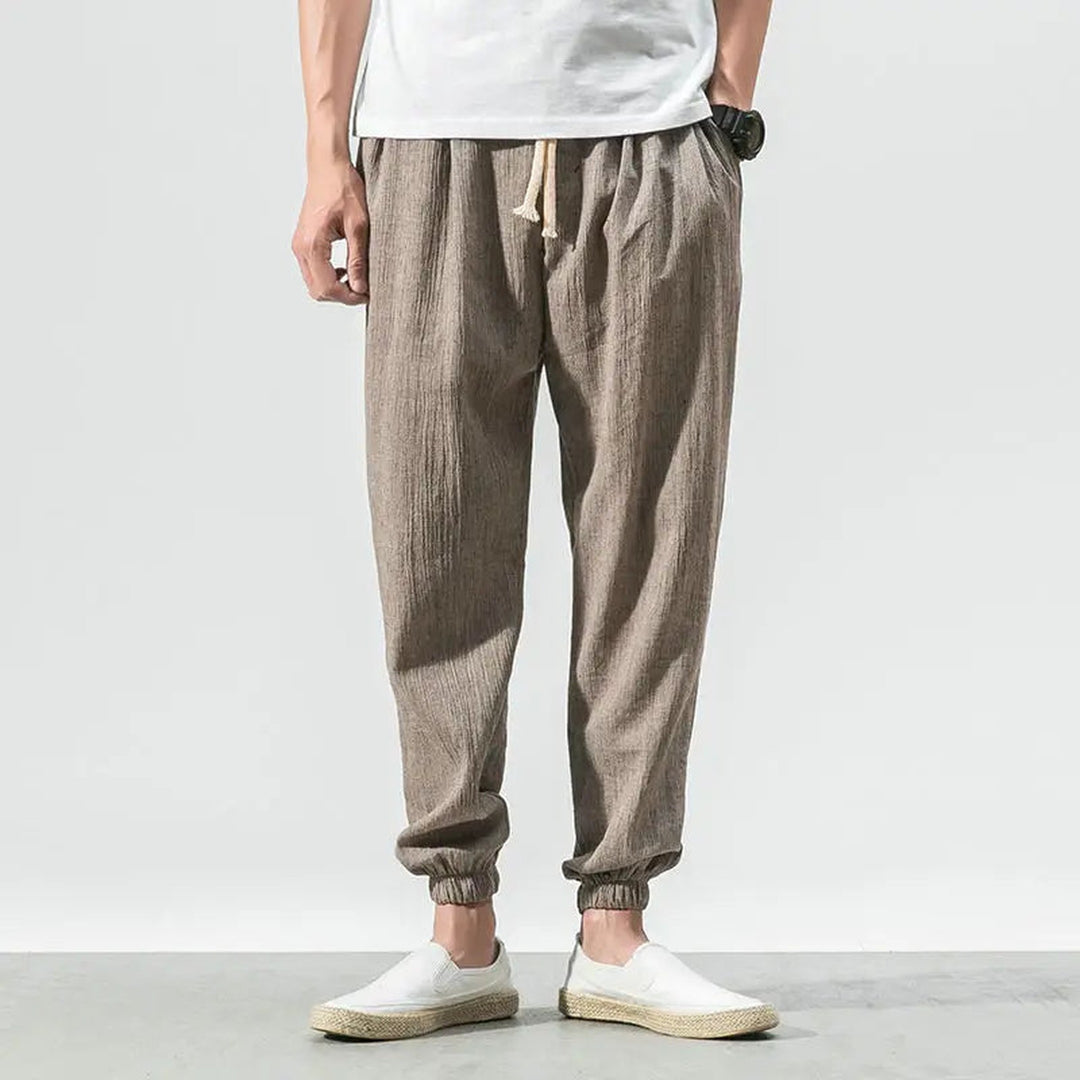 Men's Osaka Comfort Linen Trousers – Tapered Breathable Summer – view 8