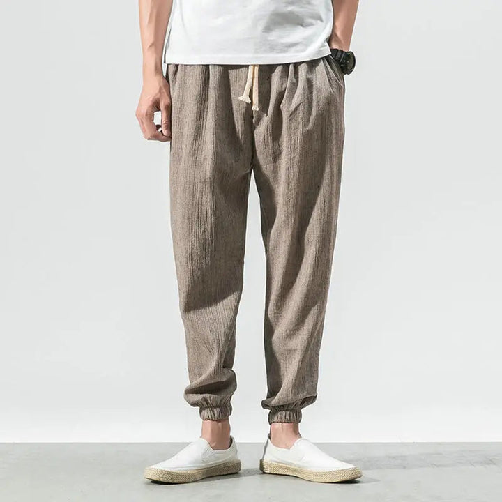 Men's Osaka Comfort Linen Trousers – Tapered Breathable Summer – view 8