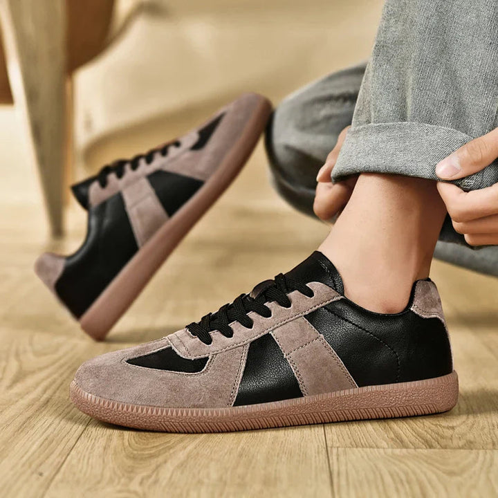Men's Freedom 67 Vegan Leather Trainers – Suede-Trim Gum Sole – view 5