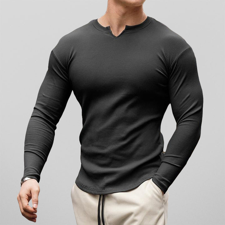 Men's Stretch Cotton Muscle Fit Shirt – Smart Casual Everyday – Black