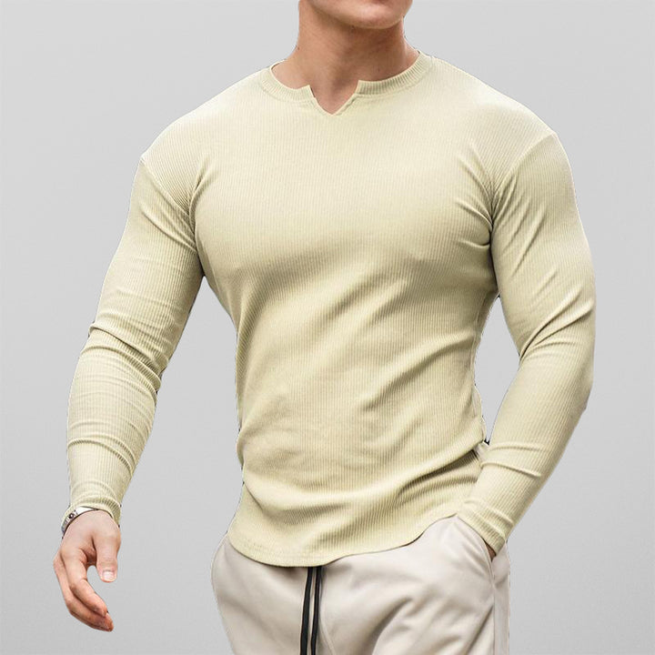 Men's Stretch Cotton Muscle Fit Shirt – Smart Casual Everyday – Yellow
