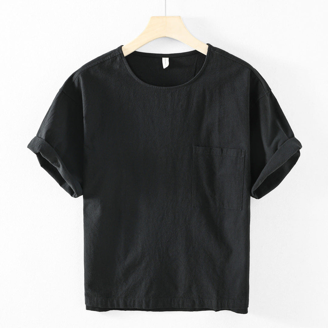 Men's Bordeaux Cotton T-Shirt – Relaxed Fit Everyday Essential – Dark Grey