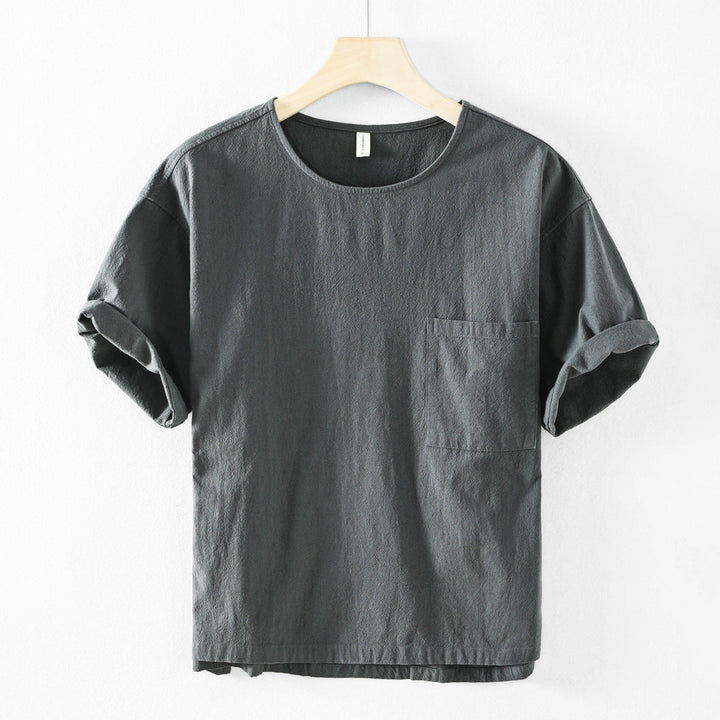 Men's Bordeaux Cotton T-Shirt – Relaxed Fit Everyday Essential – Black