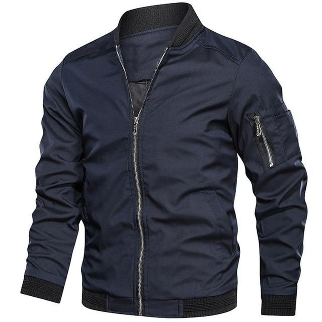 Men's Alpine Bomber Jacket – Warm Lined Polyester Winter Layer – Khaki