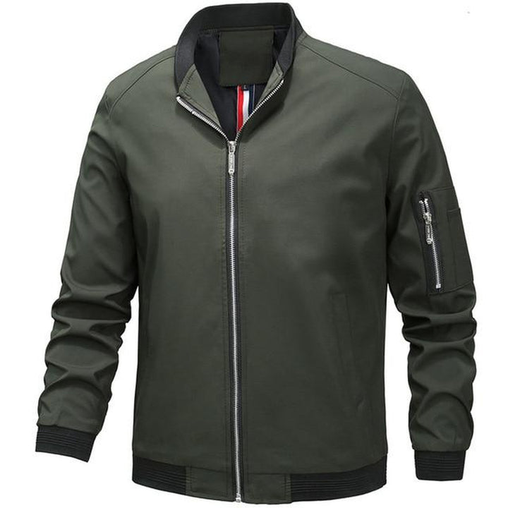 Men's Alpine Bomber Jacket – Warm Lined Polyester Winter Layer – Green