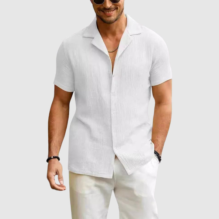 Men's Naples Bay Relaxed Summer Shirt – Soft Beach Holiday Wear – White