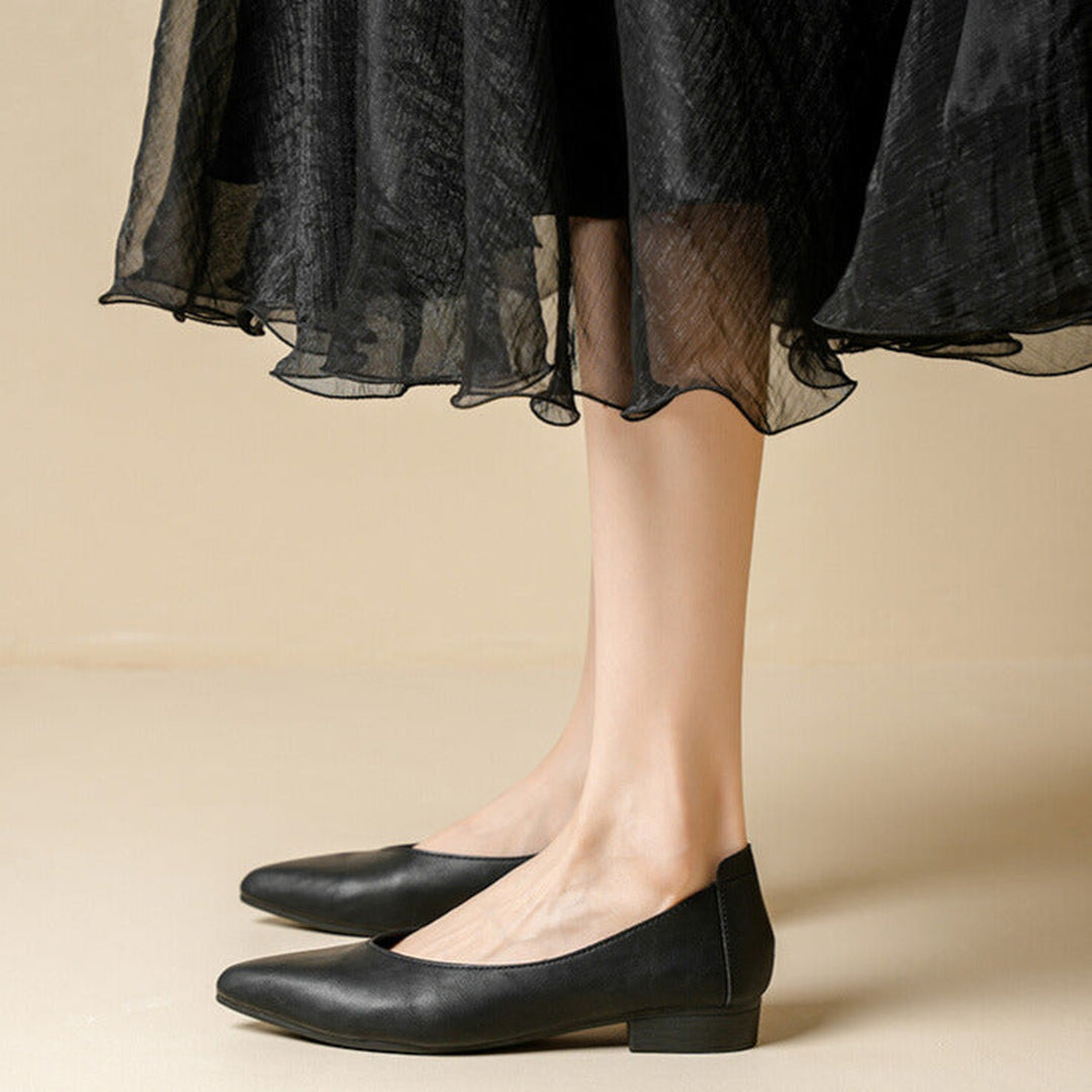 Women's Pointed Toe Block Heel Court Shoes – All-Day Comfort