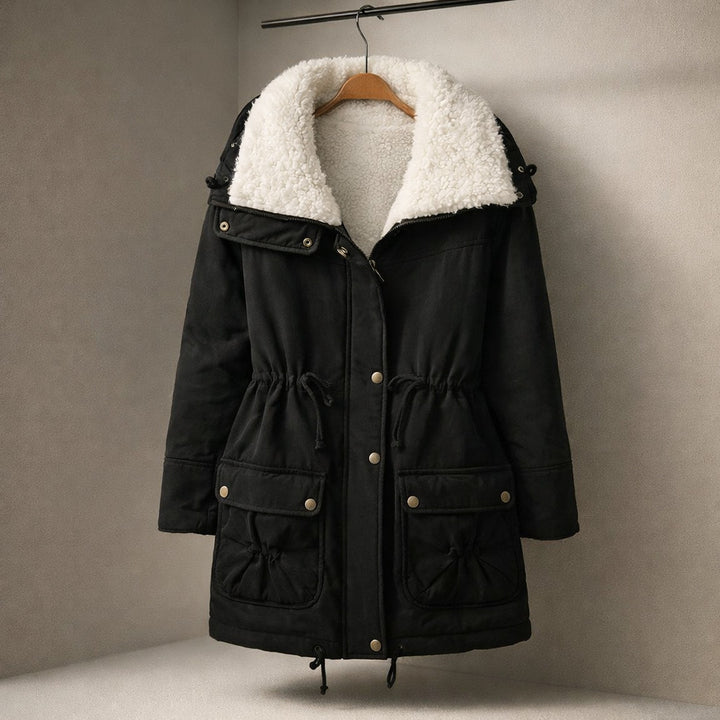 Women's Fleece-Lined Parka Jacket – Drawstring Waist Warmth – view 3