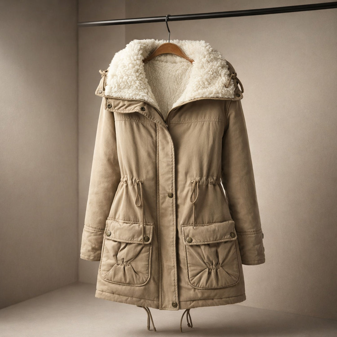 Women's Fleece-Lined Parka Jacket – Drawstring Waist Warmth – view 4