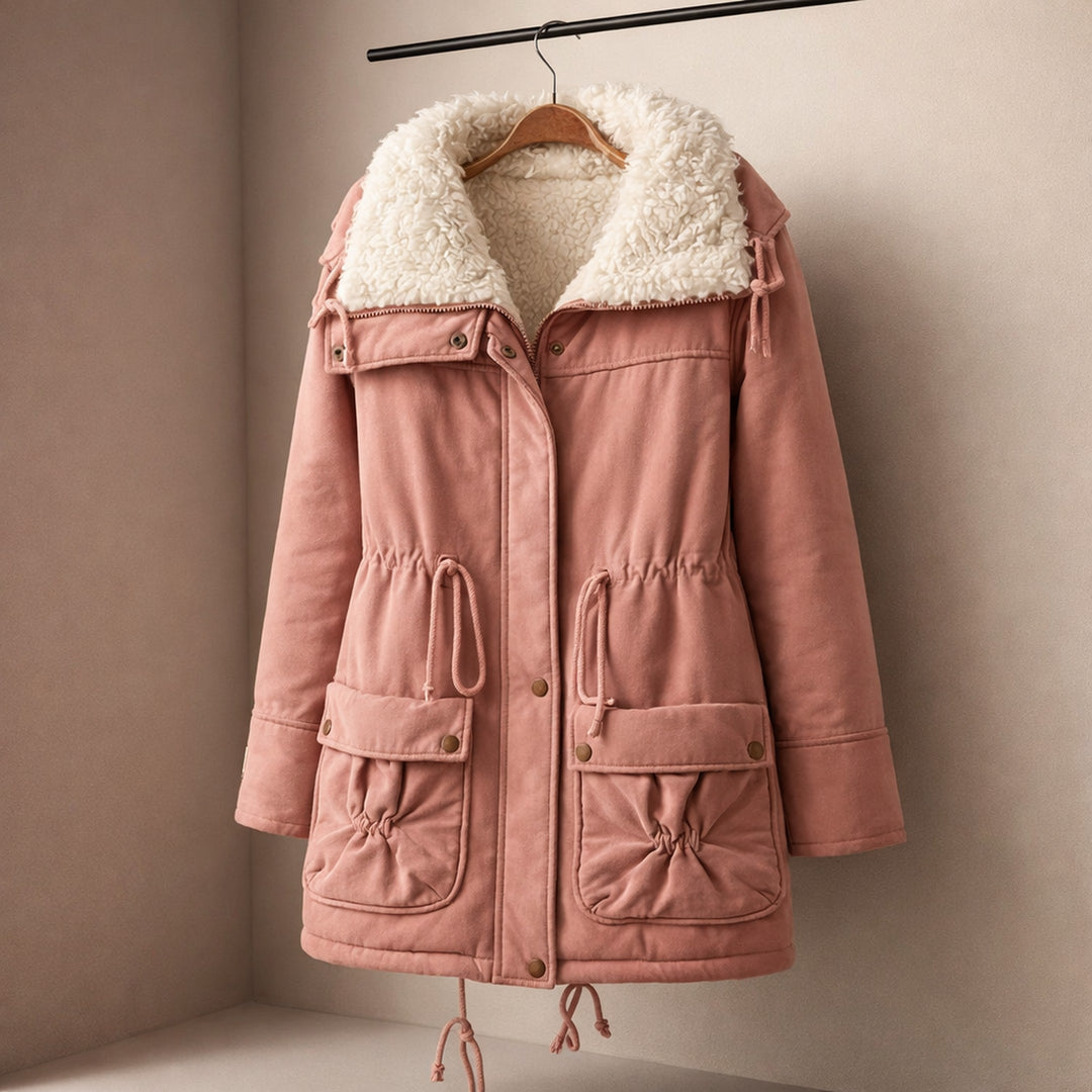 Women's Fleece-Lined Parka Jacket – Drawstring Waist Warmth – view 6