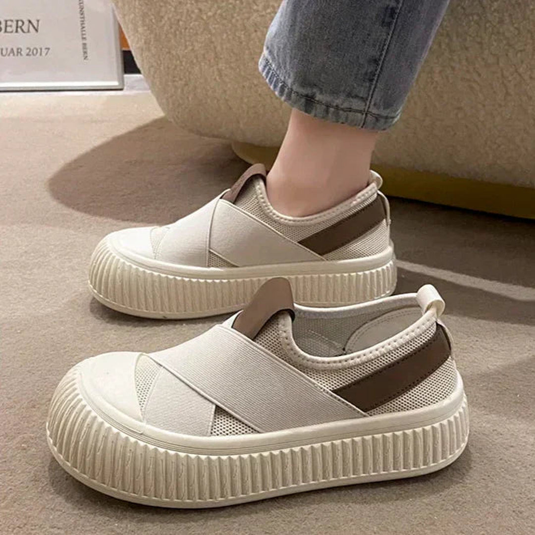 Women's Cross-Band Slip-On Trainers – Lightweight Mesh Shoes – view 2
