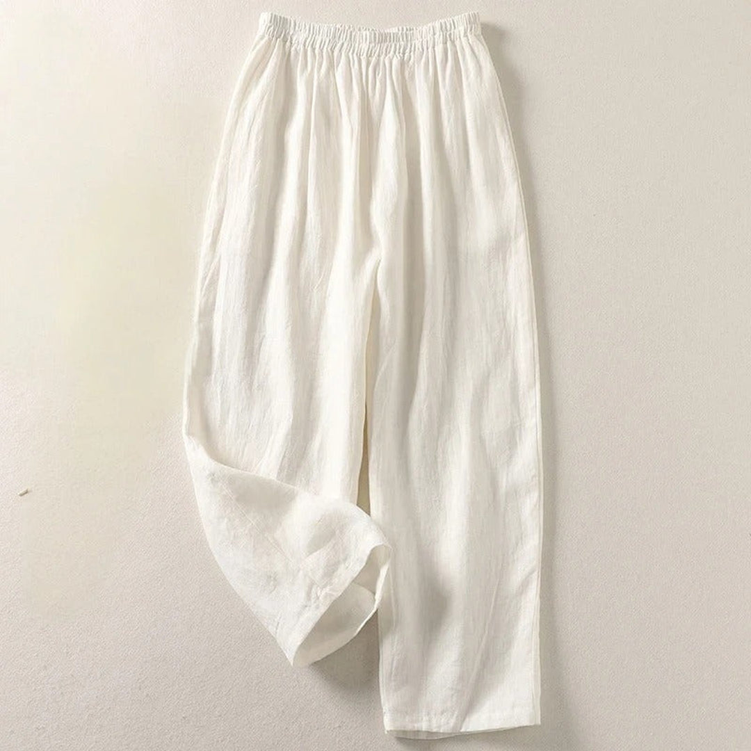 Women's Relaxed Linen Trousers – Breathable Elasticated Waist – view 5