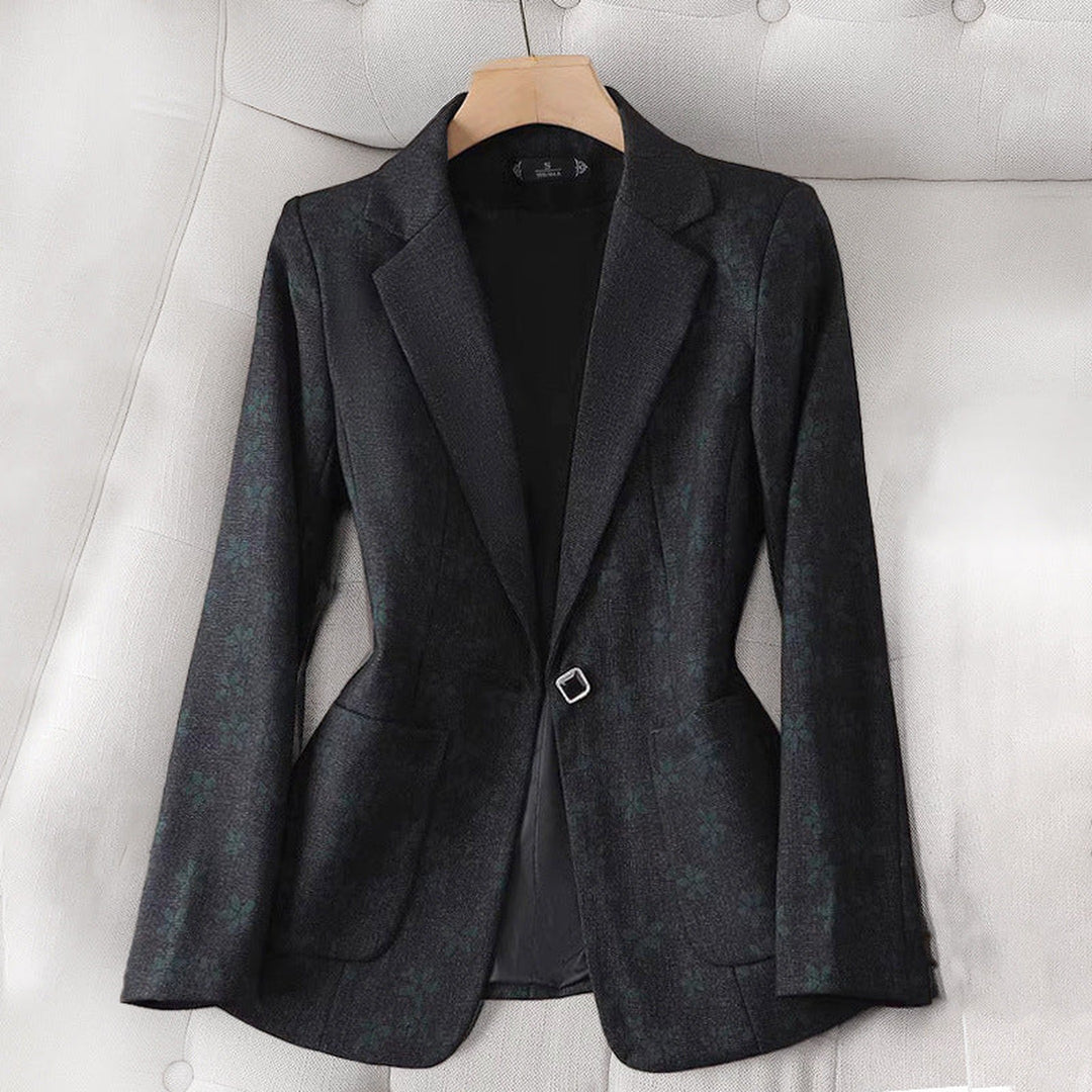 Women's Grid Check Tailored Blazer – Lined Structured Jacket