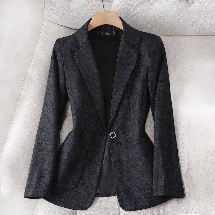 Women's Grid Check Tailored Blazer – Lined Structured Jacket