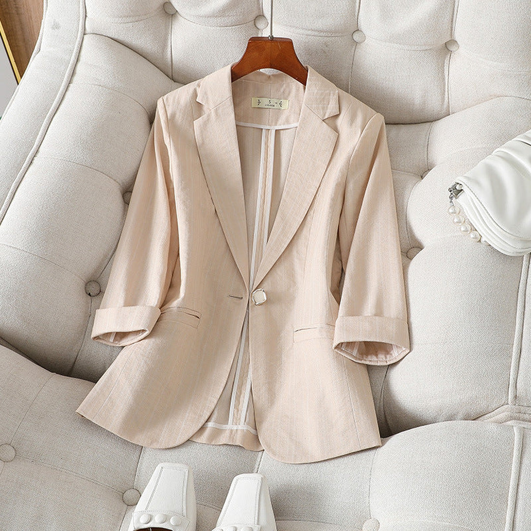 "Women's Linen Blazer – Single-Button Tailoring, Work to Weekend"