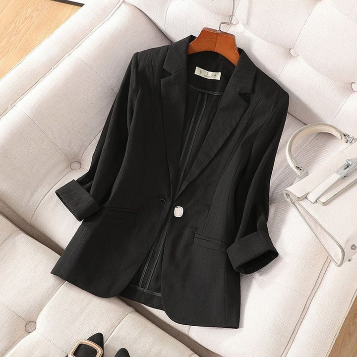"Women's Linen Blazer – Single-Button Tailoring, Work to Weekend"