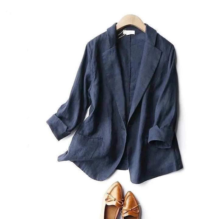 Women's Relaxed Linen Blazer – Laid-Back Summer Tailoring