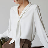 Women's Chiffon Tie-Neck Blouse – Amelie Lightweight Top