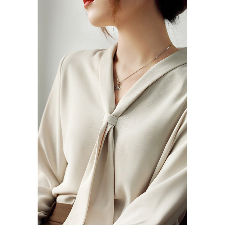 Women's Chiffon Tie-Neck Blouse – Amelie Lightweight Top